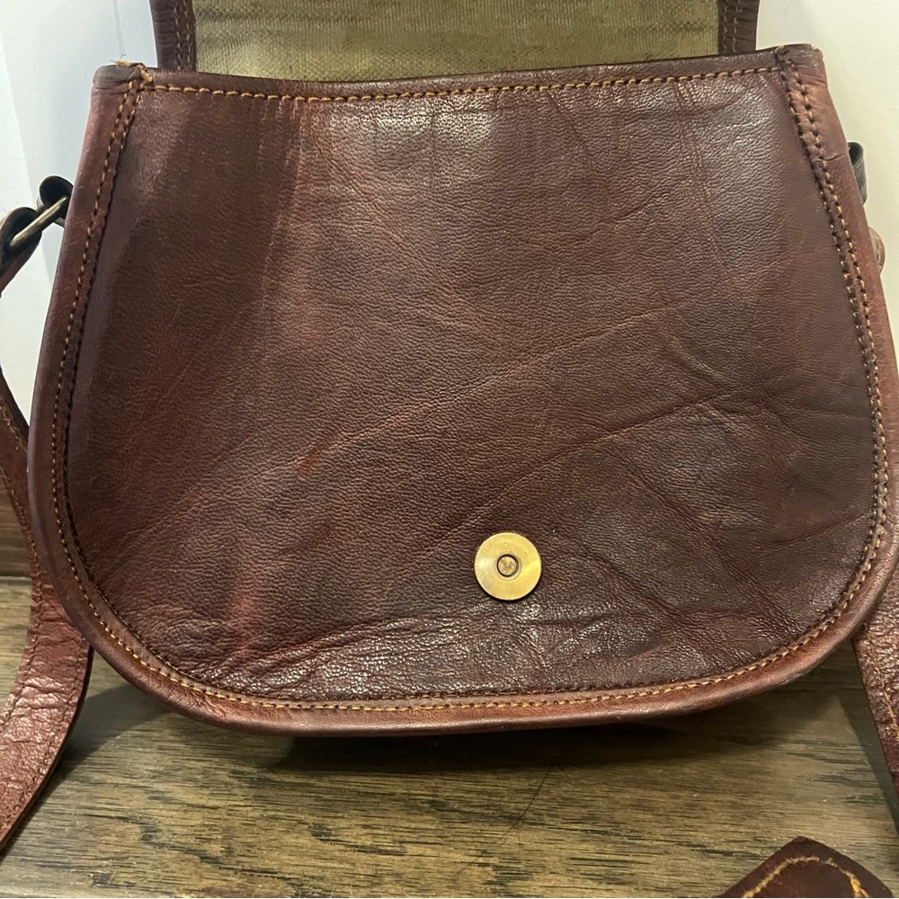 Dark Brown Handmade Saddle Style Handbag - Picture 5 of 10